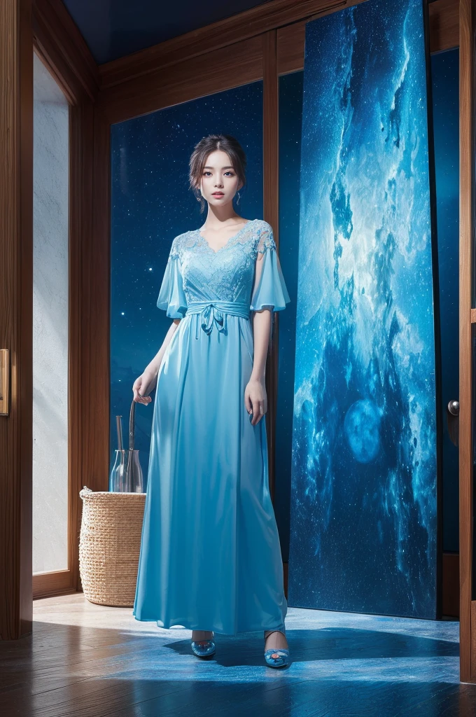 (masterpiece, 最high quality, high quality, High resolution:1.4),Blue World,blue Moon,