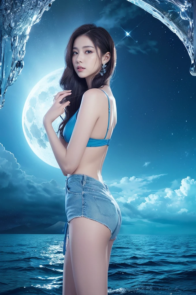 (masterpiece, 最high quality, high quality, High resolution:1.4),Blue World,blue Moon,