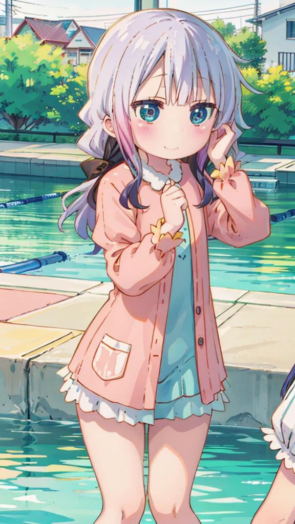 7 years old、four beautiful girls、gothic、, happy smile、beautiful background, (river, swimming pool and fantasy), four girls, masturbating while showing their vaginas until urine comes out
