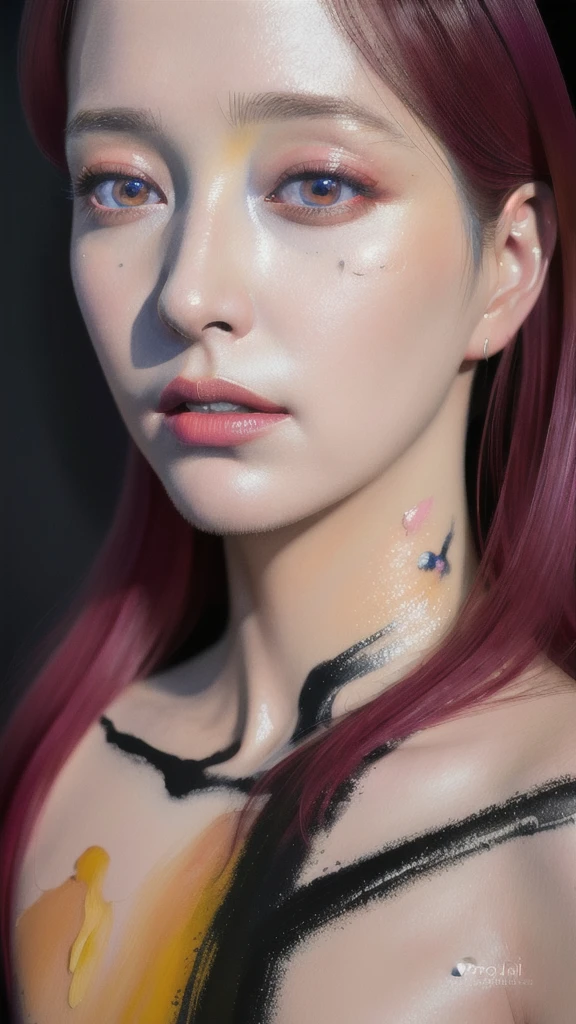 Android Beauty, Powerful paintings inspired by Francis Bacon, Ultra-realistic surrealism, Hyperrealism, fear, art, hyper real painting, Realistic illustration painting, カラフルなHyperrealism, Hyper-realistic digital art