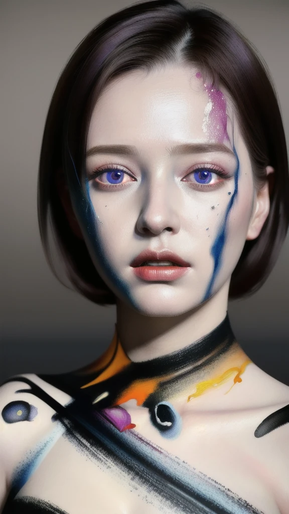 Android Beauty, Powerful paintings inspired by Francis Bacon, Ultra-realistic surrealism, Hyperrealism, fear, art, hyper real painting, Realistic illustration painting, カラフルなHyperrealism, Hyper-realistic digital art