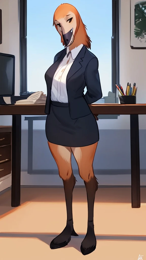By bebebebebe, by lostgoose, by goonie-san, solo, standing, (((Storks))),Female,pencil skirt,office
