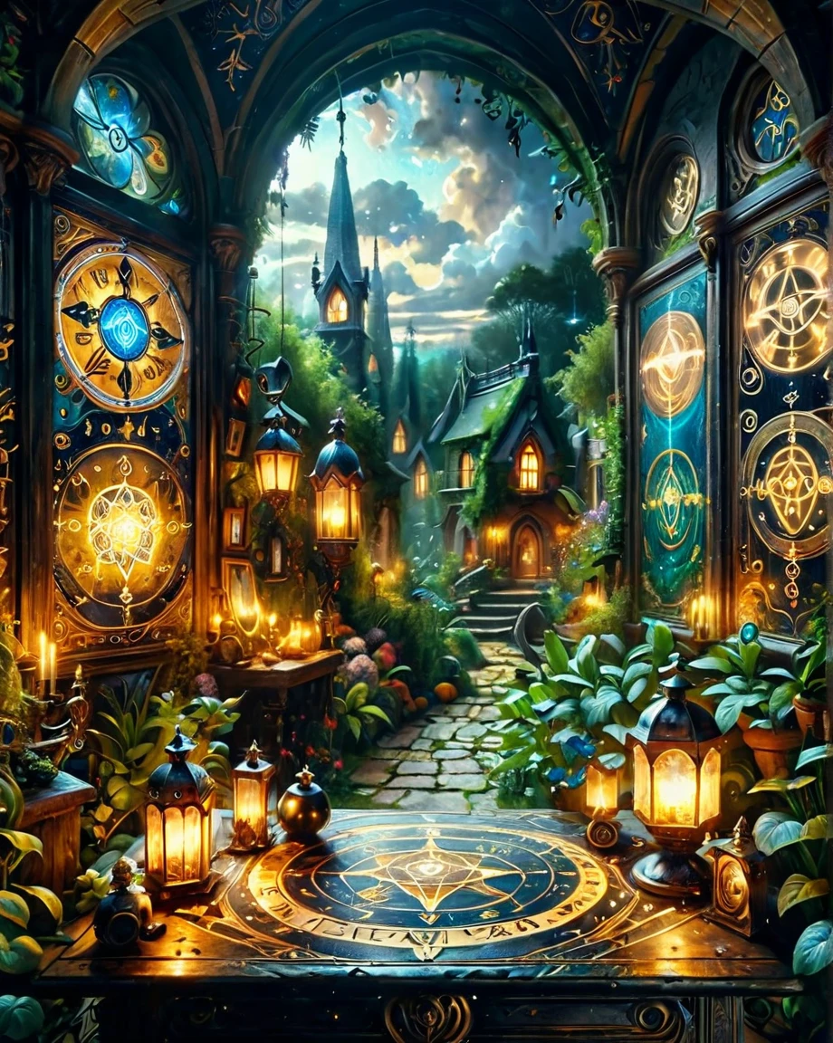 Very detailed black ink painting, Hearthstone artwork, (garden:1.3) , Baroque, cloudy, Saturation, An in-depth study of perfection, Made by a master, Highest quality, High resolution, Brilliant, ((elegant)) , ((Phenomenal)) , ((Breathtakingly beautiful)) , ((detailed)) , ((Enchanting)) , ((Amazing)) , Fantasy, incantation, nature, mysteriousな, oil, Oil on canvas, oil, Canvas Painting, Antique shine, Vintage lighting, Retro lighting, Small aperture, The depth of the written world, Sharp from front to back . dream-like, mysterious, Provocative, symbolic, complicated, detailedな ais-rcn