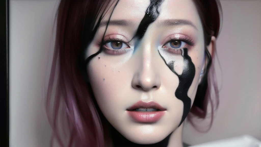 Android Beauty, Powerful paintings inspired by Francis Bacon, Ultra-realistic surrealism, Hyperrealism, fear, art, hyper real painting, Realistic illustration painting, カラフルなHyperrealism, Hyper-realistic digital art