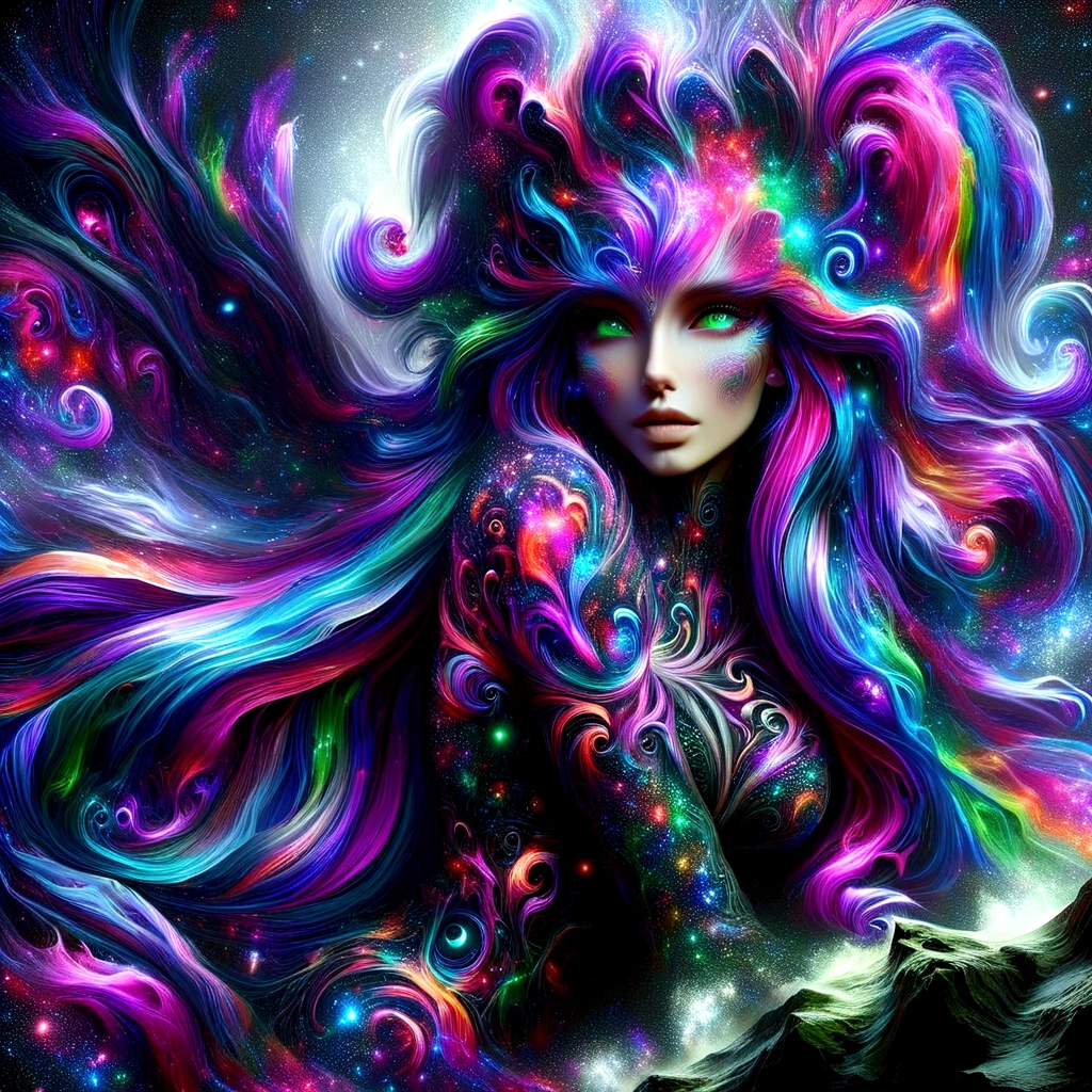 a close up of a woman with colorful hair and tattoos, colorfull digital fantasy art, fantasy dark art, gothic fantasy art, vibrant fantasy style, fantasy art style, beautiful fantasy art, epic 3 d abstract emo girl, detailed fantasy digital art, gorgeous digital art, amazing fantasy art, digital art fantasy, fantasy digital art, colorful and dark, anime fantasy artwork