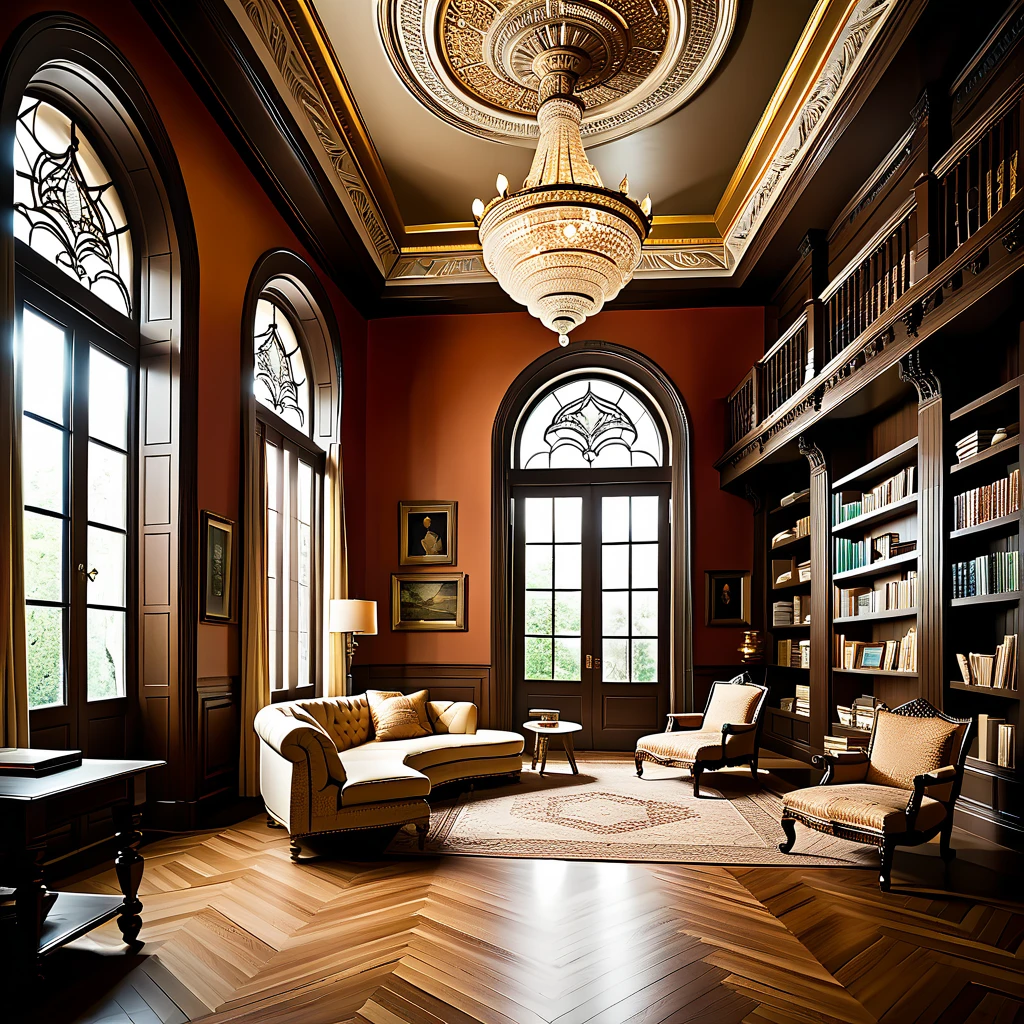 (masterpiece, top quality, best quality),(ultra-detailed, absolutely resolution),((16k, high res)),

BREAK {grand and beautiful library. The library should feature towering bookshelves filled with an extensive collection of books, intricate wooden carvings, and ornate architectural details. Include elements such as elegant chandeliers hanging from a high, vaulted ceiling, large arched windows letting in soft natural light, and plush reading areas with comfortable chairs and tables. Use warm, ambient lighting to enhance the rich textures of the wood and the golden hues of the decor. The overall atmosphere should be awe-inspiring and serene, capturing the grandeur and beauty of a majestic library}

BREAK { (produces images with information more than 40 million pixels with cinematic-like detailed textures shot on a Sony SLR).}