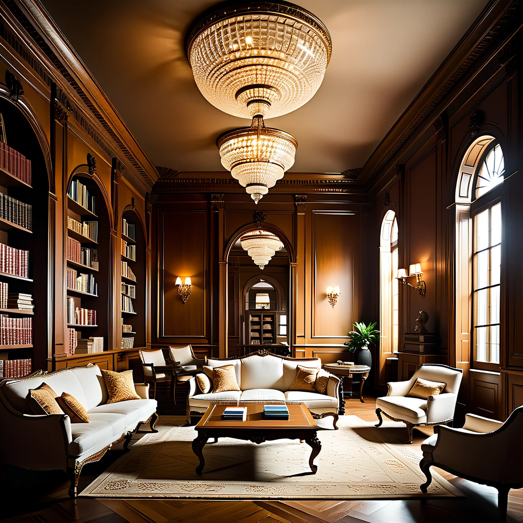 (masterpiece, top quality, best quality),(ultra-detailed, absolutely resolution),((16k, high res)),

BREAK {grand and beautiful library. The library should feature towering bookshelves filled with an extensive collection of books, intricate wooden carvings, and ornate architectural details. Include elements such as elegant chandeliers hanging from a high, vaulted ceiling, large arched windows letting in soft natural light, and plush reading areas with comfortable chairs and tables. Use warm, ambient lighting to enhance the rich textures of the wood and the golden hues of the decor. The overall atmosphere should be awe-inspiring and serene, capturing the grandeur and beauty of a majestic library}

BREAK { (produces images with information more than 40 million pixels with cinematic-like detailed textures shot on a Sony SLR).}