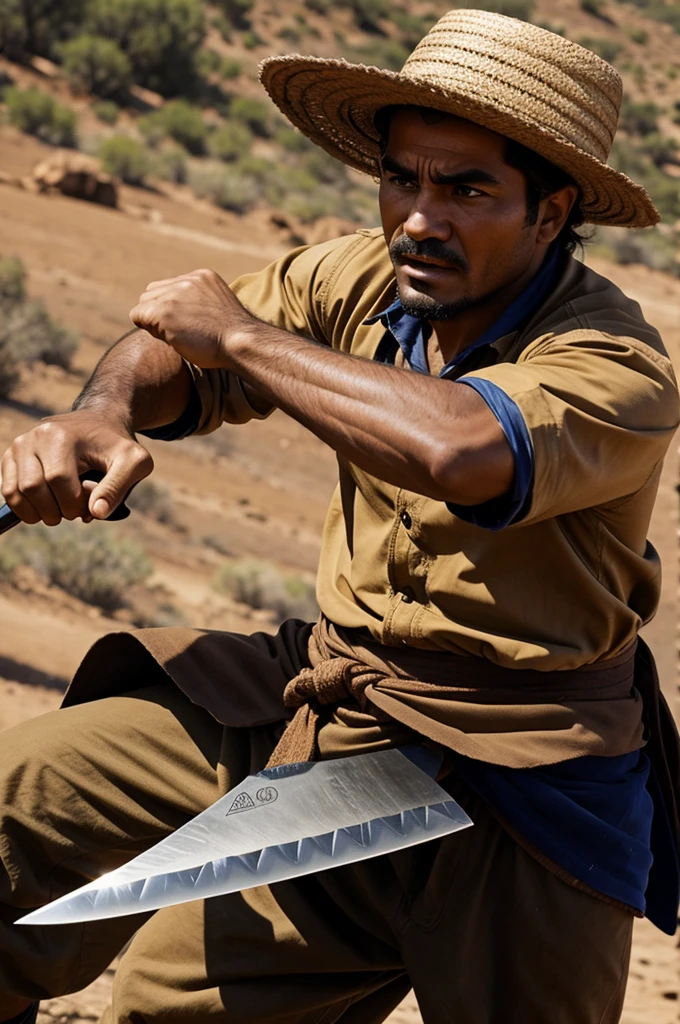 Gaucho fighting with a knife