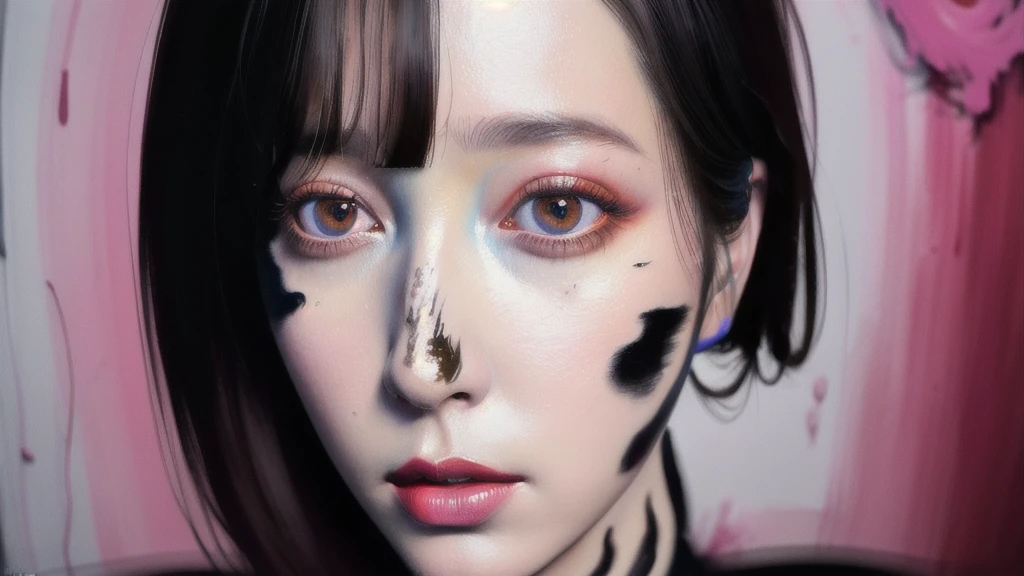 Android Beauty, Powerful paintings inspired by Francis Bacon, Ultra-realistic surrealism, Hyperrealism, fear, art, hyper real painting, Realistic illustration painting, カラフルなHyperrealism, Hyper-realistic digital art