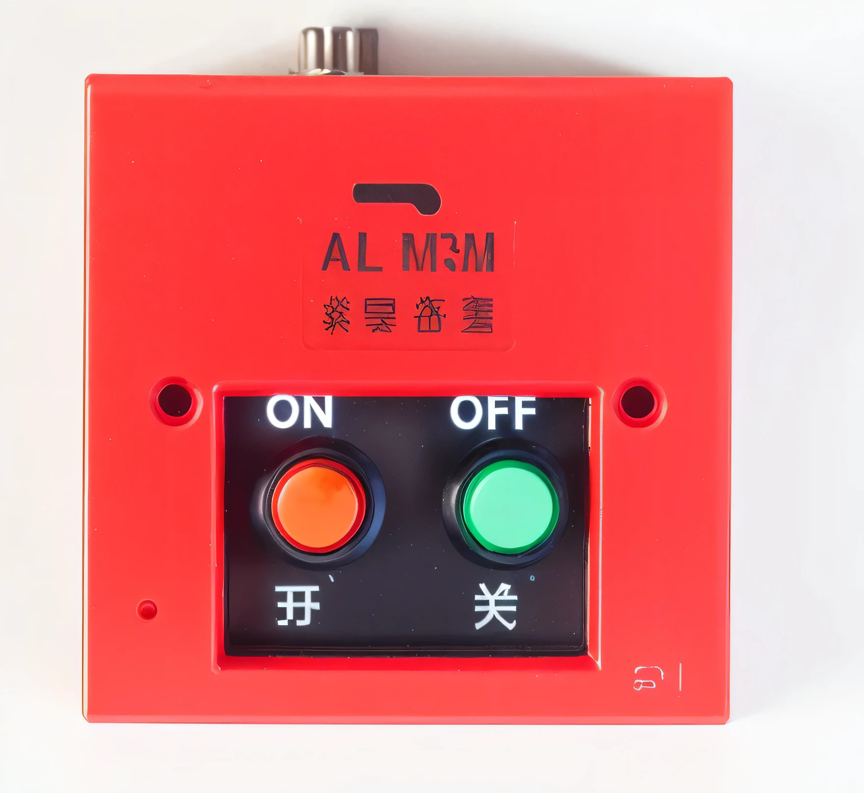 There is a red alarm with a green light, change, control Panel, emergency, 3 4 5 3 1, 480p, 4 8 0 points, Miniature Product Photos, manual, red mechanical body, 8 thousand - hours 7 6 8, 4 0 9 6, Marketing photos, 2447, 4:3, red warning lights。Reinvent light and shadow，Better performance of plastic shell