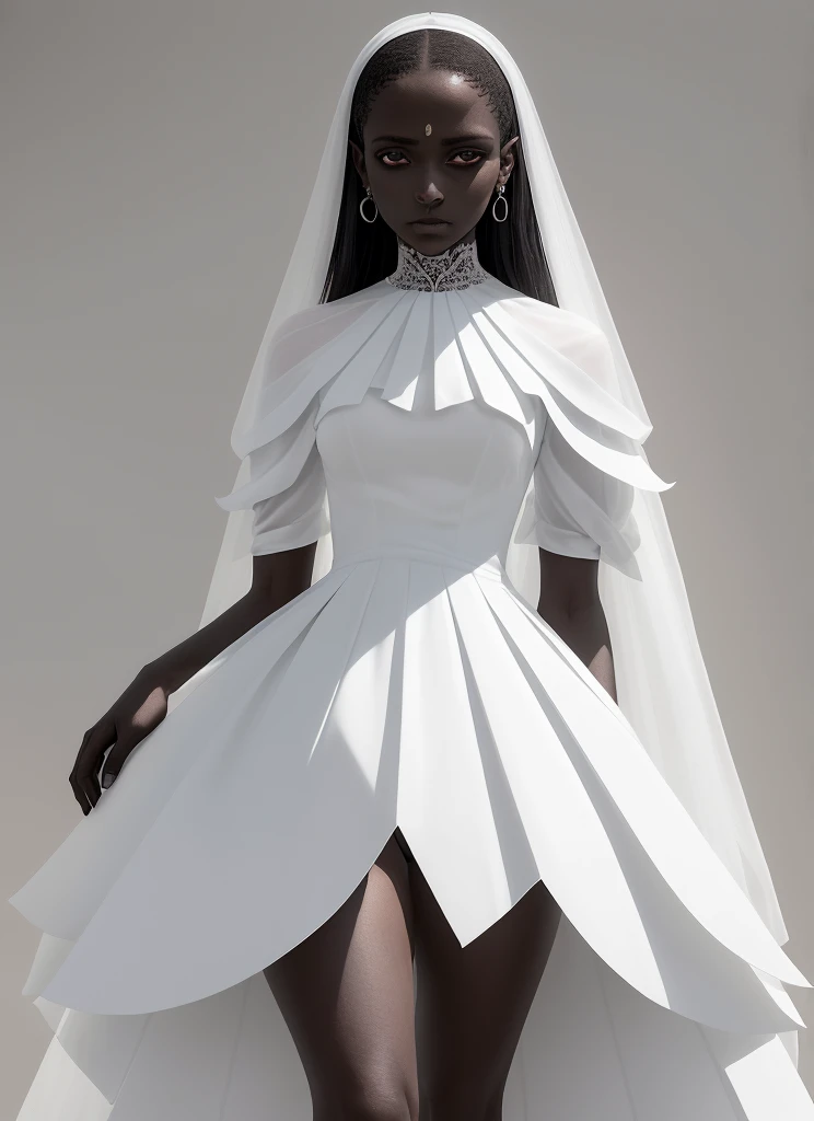 Uma sombra negra com pontos offwhites espalhados pelo corpo ajoelhada de lado com as mãos em formato de concha com um pássaro na sua frente , style detailed carton , blackw ,offwhite , cerulean, feeling of melancholy , work of art , Dark art