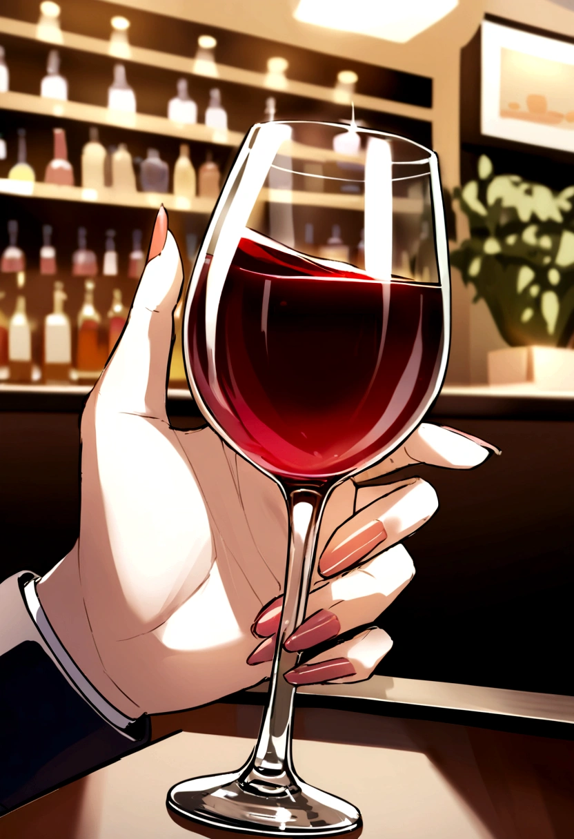 Can you make me an anime girl by having a glass of wine in a cafe?