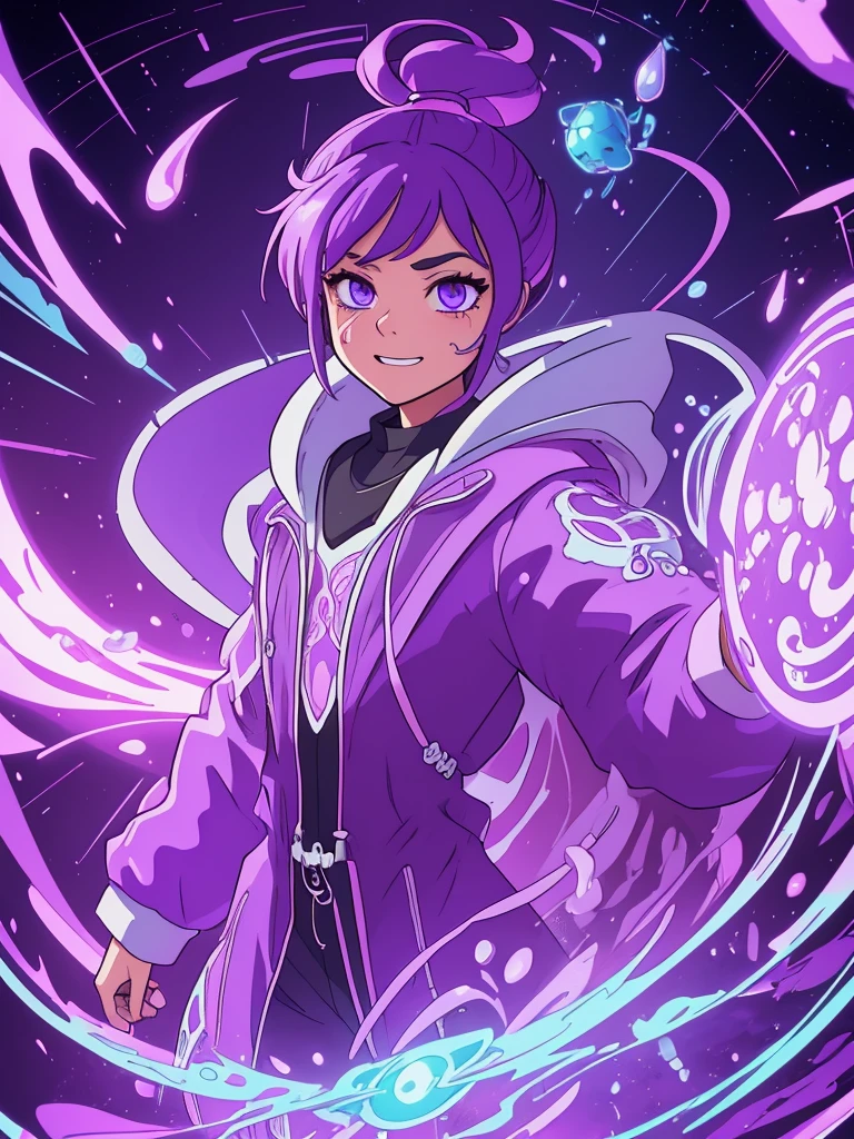 A panthasm and vibrant cartoon render crafted in of purple and white, exuding a and tecnology atmosphereon. Glitch effect,The lettering is adorned with drops carved face of a crying ghost scary with representation in drops, and charming details like a small distortion and broken add an hacker touch.Binary background hacker in purple and grand depth of the field image make it visually mesmerizing, as if transporting the viewer into a magical world.Vibrant, cinematic, cartoon render