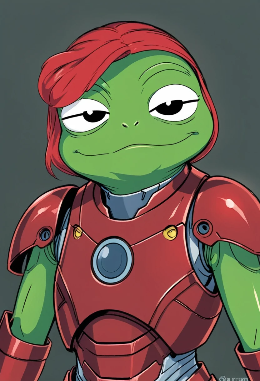 pepe frog with iron man armor