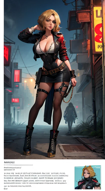 There is a sexy blonde 1woman with a dark skin driven by steam, with big tits,Royal appearance, Very long hair,Street punk concept art, Sexzy full body view from top to bottom, Tilt Down Round Mole Pose View Turnung Visualization ,fog background,Arte Street Punk digital, Arte Street Punk city area, Wojtek FUS, arte digital steampunk, Detailed illustration of Wild Steampunk, Portrait of a woman chained in gold and copper, Arte Street Punk, dieselpunk art style, Cyberpunk Street Punk, Street Punk Fantasy Style, highly detailed digital art in 4K, Sci-fi street punk, high definition face, High definition eyes, realistic eyes
