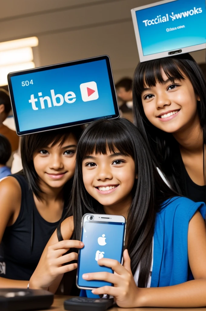 Young students on social networks.