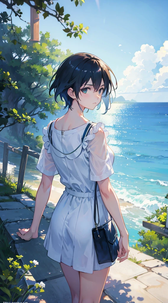 Summer, Makoto Shinkai's concept art, tumblr, magic realism, beautiful anime scenes, beautiful skies. by makoto shinkai, ( ( makoto shinkai ) ), anime background art, anime backgrounds, Makoto Shinkai's style, anime movie backgrounds, galaxy express, no humans. --v6