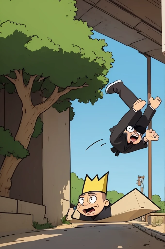 drunk man falling down hill cartoon funny comedy