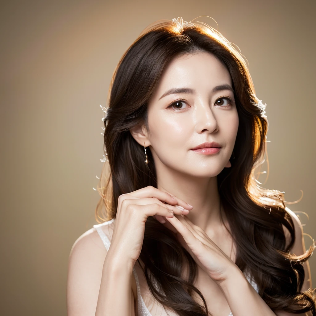 Beautiful mature woman with wavy long hair, Sexy Mature, Ultra-high resolution,(Realistic:1.4), ((Highest quality)), ((masterpiece)), (be familiar with),