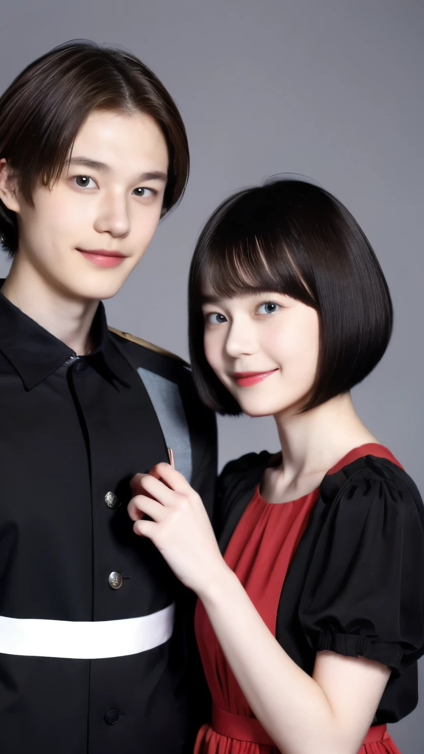 247 (18 year old female and 18 year old male), (short hair),kind, lipstick, Finnish Folk Songs, smile