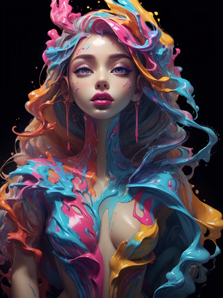 (masterpiece, top quality, best quality, official art, abstract aesthetic),solo,(1girl),(upper body|full body),a woman with colorful lipstick,psychedelic dripping colors,small breasts,best of behance,inspired by Alberto Seveso,smooth digital artwork,behance art,stunning digital art,beautiful acrylic fluid portrait,cgsociety saturated colors,photorealistic digital arts,trending digital art,surrealistic digital artwork,glossy digital painting,exquisite digital fashion photography,uhd,