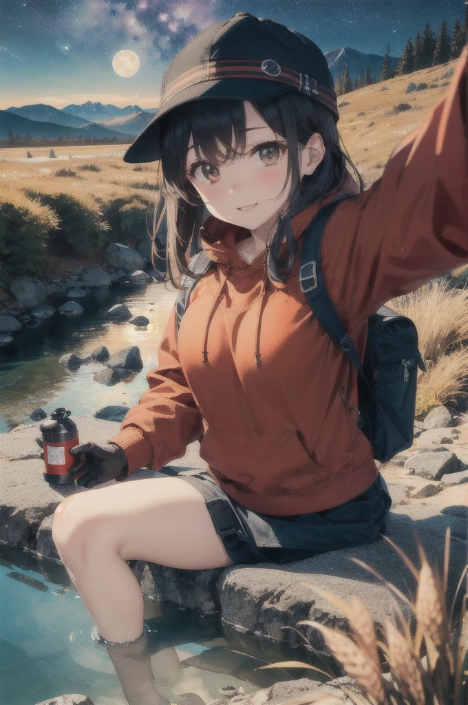 VeronicaCipher ((upper body selfie, happy)), masterpiece, best quality, ultra-detailed, solo, outdoors, (night), mountains, nature, (stars, moon) cheerful, happy, backpack, sleeping bag, camping stove, water bottle, mountain boots, gloves, sweater, hat, flashlight, forest, rocks, river, wood, smoke, shadows, contrast, clear sky, analog style (look at viewer:1.2) (skin texture) (film grain:1.3), (warm hue, warm tone) :1.2), close up, cinematic light, sidelighting, ultra high res, best shadow, RAW, upper body,  , wearing pullover
kodak vision 3,