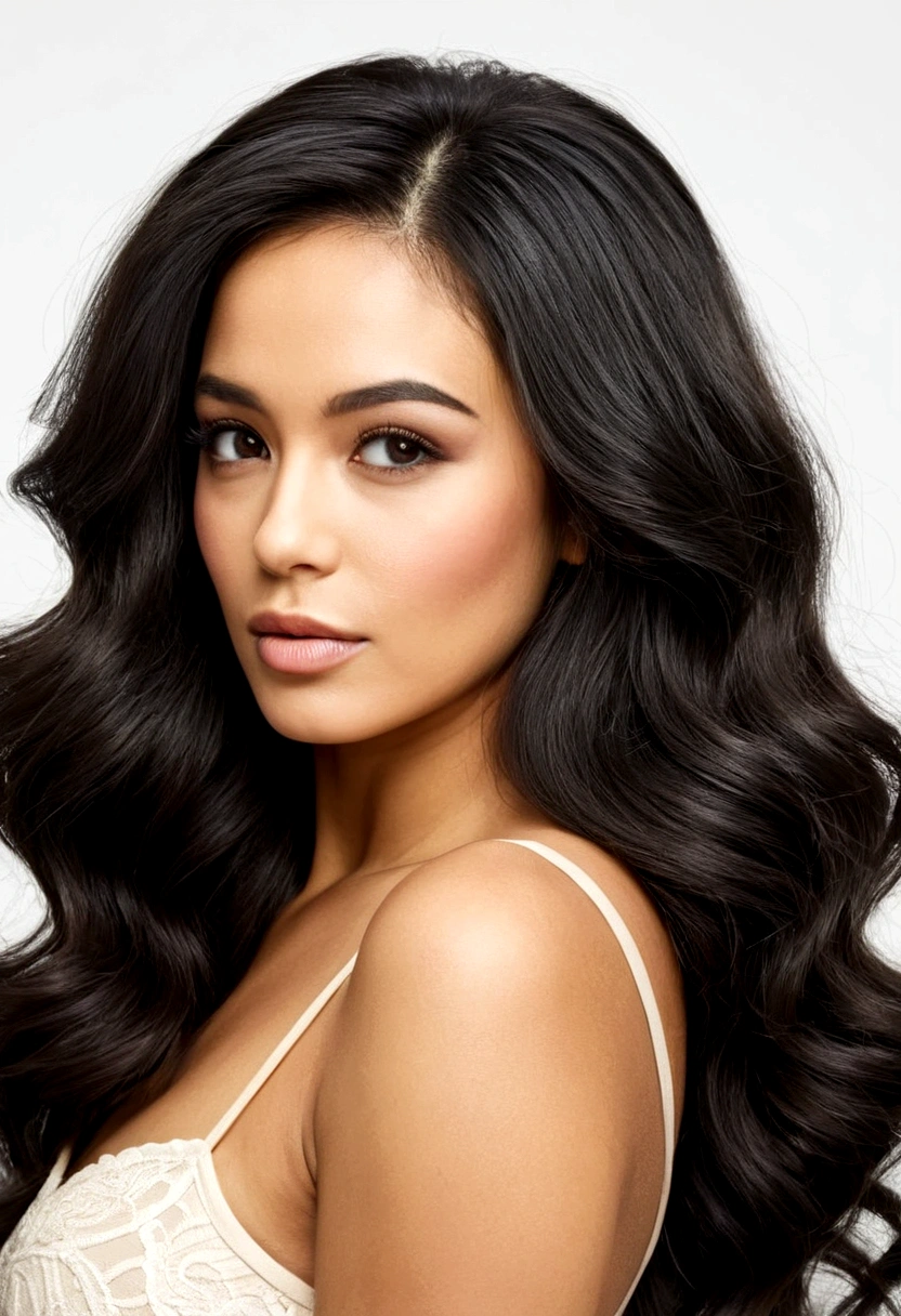 a beautiful woman with full of hair