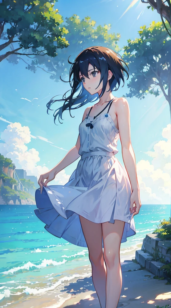 Summer, Makoto Shinkai's concept art, tumblr, magic realism, beautiful anime scenes, beautiful skies. by makoto shinkai, ( ( makoto shinkai ) ), anime background art, anime backgrounds, Makoto Shinkai's style, anime movie backgrounds, galaxy express, no humans. --v6