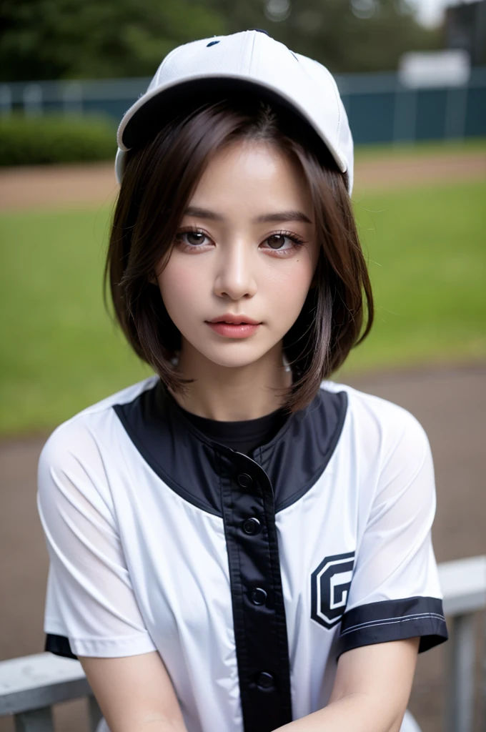 ((Top Quality, 8K, Masterpiece: 1.3)), Sharp: 1.2, Perfect Body Beauty: 1.4, Slim Abs: 1.2, (Layered Hairstyle, Big)), Baseball Uniforms, (Rain, Street: 1.2), Wet: 1.5, Highly Detailed Face and Skin Texture, Detailed Eyes, Double Eyelids, Aspect Looking at Camera