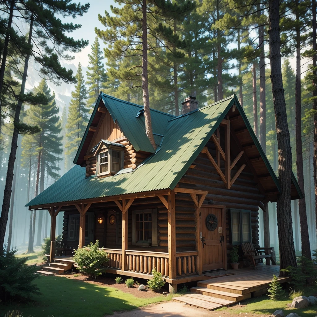 Storybook cabin in the woods