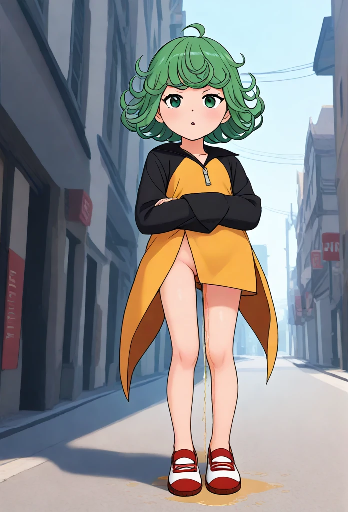 Make tatsumaki ????? flying around the city while peeing 