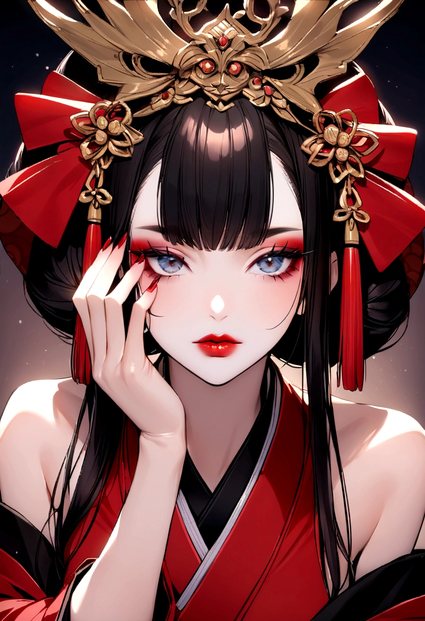 Top quantity,Ultra HD resolution, Ultra-thin face, (),Long eyelashes, Very delicate lips, Exquisite eyes, Double eyelids, Makeup. Hair accessories, grace, enchanting,
((Two beautiful Japanese geishas. Wearing red kimono. Bare shoulders )),
Just showing his face. Pretty Face. charming. Makeup. and lips with red lipstick. Long eyelashes. Just showing his face. Pretty Face. charming. Makeup. and lips with red lipstick. Long eyelashes. Just showing his face. Pretty Face. charming. Makeup. and lips with red lipstick. Long eyelashes. In front of the make-up mirror