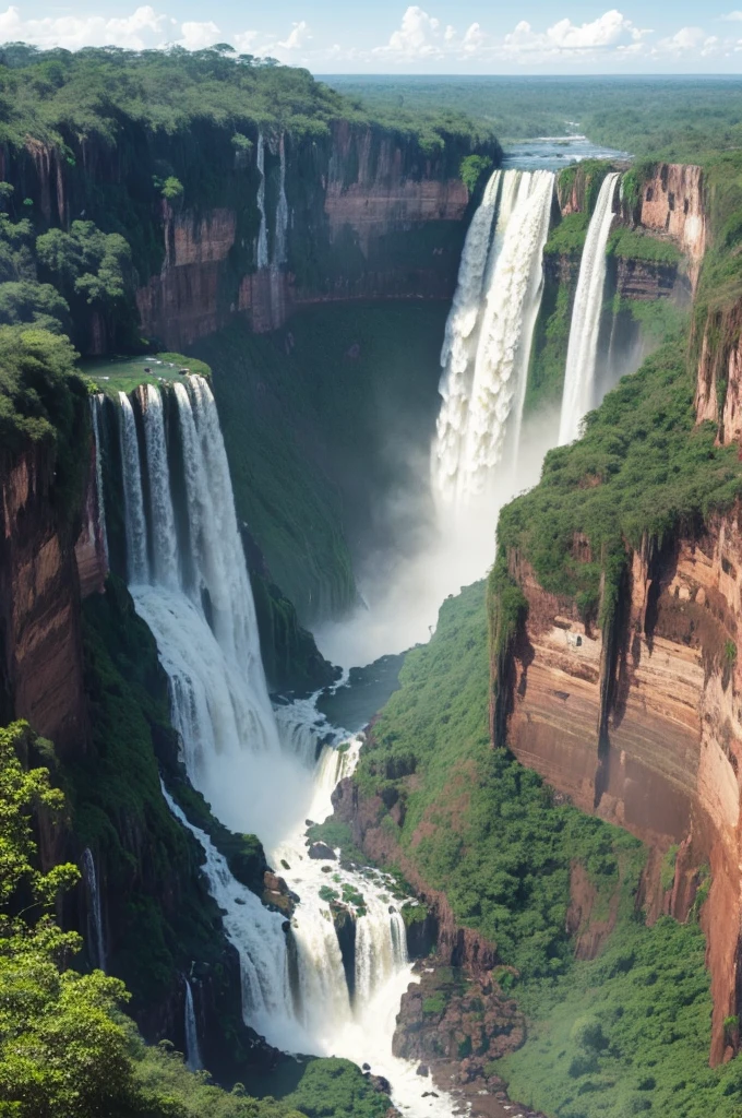 Drawing of the Iguaçu Falls 