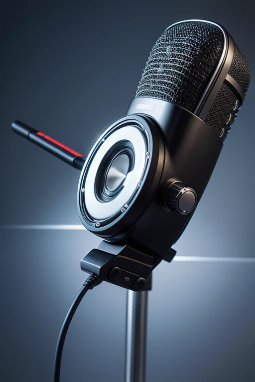 create a cartoon microphone photo