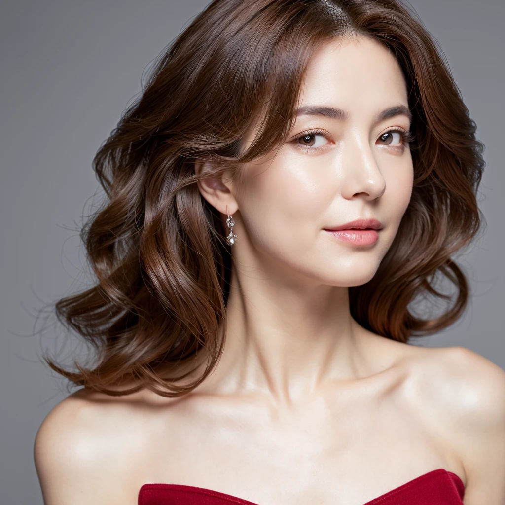 Beautiful mature woman with beautiful wavy hair, Sexy Mature, Ultra-high resolution,(Realistic:1.4), ((Highest quality)), ((masterpiece)), (be familiar with),