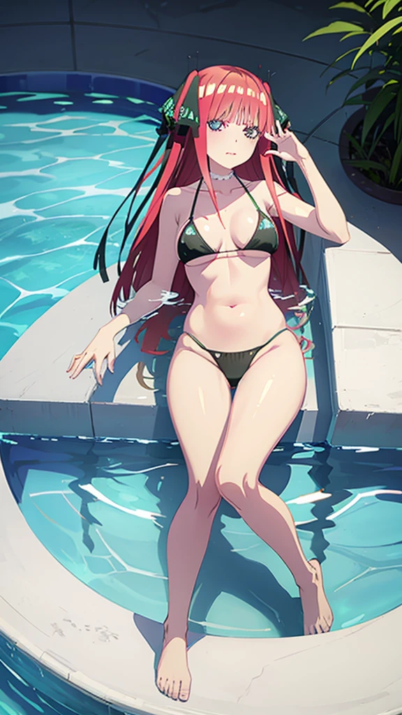 In the pool with a  pose