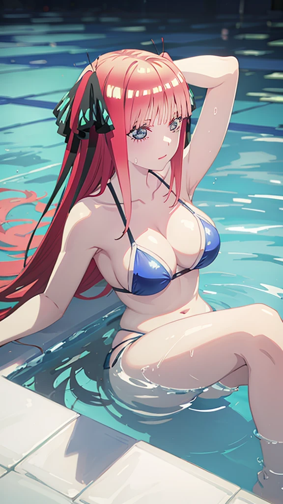 In the pool with a seductive pose