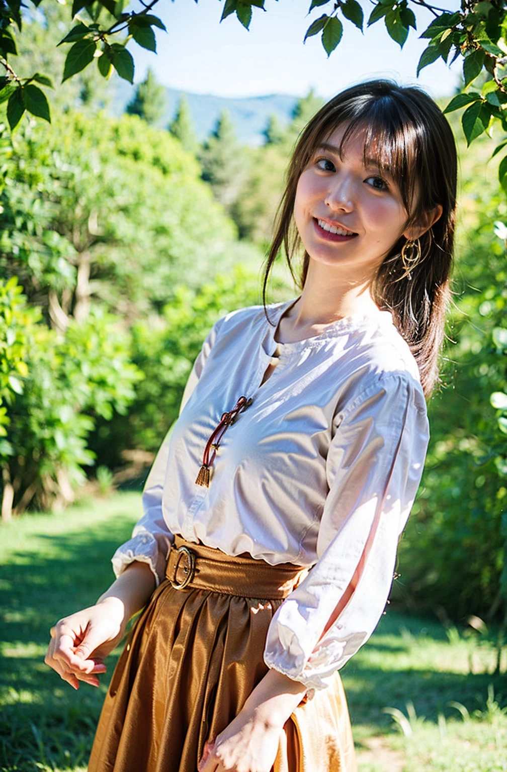 Drooping eyes((Cream hair color、砂浜でsmileで撮影:1.4))、Sleeveless、Outdoor shots、Cute clothes、Cream hair color、Leather Belt、Her huge breasts are obvious even through her clothes..、Small earrings、Light brown hair color、:1.4))、Shiny Hair、Light beige hair color、Background Blur、Braid only the front hair、Light brown hair、{{Cowgirl Shot}}、((Close-up shot from the waist up、Big Breasts:1.4))、Big Breasts、にっこりsmile、Silk clothing、服からでも分かるBig Breasts、Braid only the front hair、Cowboy Shot、A gorgeous white collared silk shirt and a brown skirt、Elegant attire、Luxury Bags、素敵なsmile、((Revealing clothing))、Full body photo、ring、Short skirt、Tuck your hair behind one ear、Silver Necklace、smile、 Elegant ponytail、Caustics、Highly detailed photos、Very beautiful and ideal short hair、Big Breasts、Super no makeup、(8K、RAW Photos、Highest quality、masterpiece:1.2)、(Realistic、Realistic)、1 Girl、((Big Breastsショートヘア、Looking into the camera:1.4))、Hair blowing in the wind