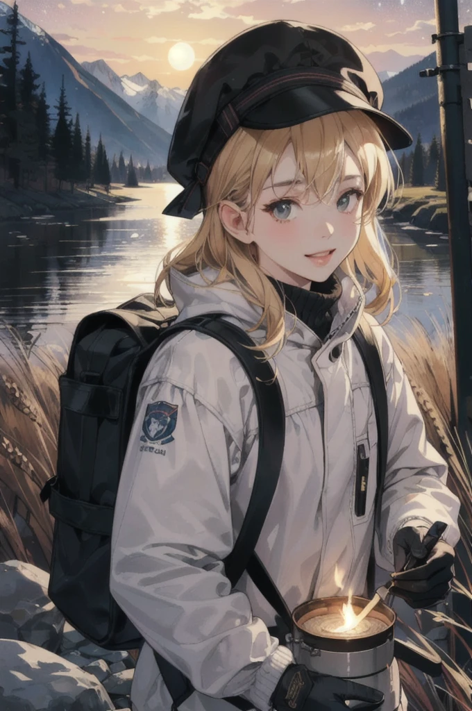 VeronicaCipher ((upper body selfie, happy)), masterpiece, best quality, ultra-detailed, solo, outdoors, (night), mountains, nature, (stars, moon) cheerful, happy, backpack, sleeping bag, camping stove, water bottle, mountain boots, gloves, sweater, hat, flashlight, forest, rocks, river, wood, smoke, shadows, contrast, clear sky, analog style (look at viewer:1.2) (skin texture) (film grain:1.3), (warm hue, warm tone) :1.2), close up, cinematic light, sidelighting, ultra high res, best shadow, RAW, upper body, , wearing pullover
kodak vision 3,