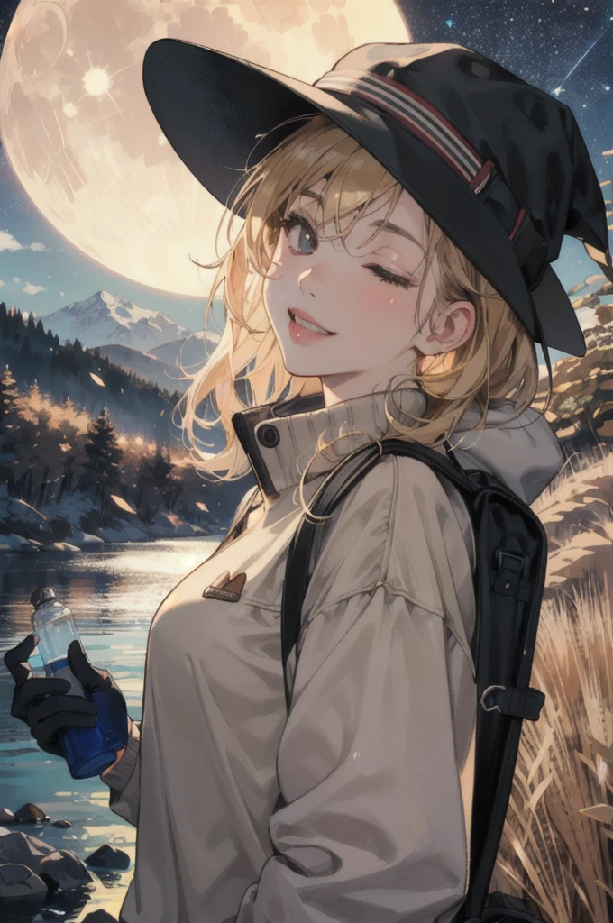 VeronicaCipher ((upper body selfie, happy)), masterpiece, best quality, ultra-detailed, solo, outdoors, (night), mountains, nature, (stars, moon) cheerful, happy, backpack, sleeping bag, camping stove, water bottle, mountain boots, gloves, sweater, hat, flashlight, forest, rocks, river, wood, smoke, shadows, contrast, clear sky, analog style (look at viewer:1.2) (skin texture) (film grain:1.3), (warm hue, warm tone) :1.2), close up, cinematic light, sidelighting, ultra high res, best shadow, RAW, upper body, , wearing pullover
kodak vision 3,