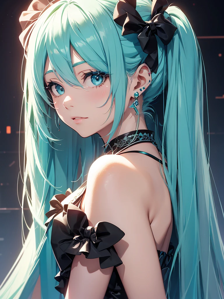 Hatsune Miku, makeup, earrings