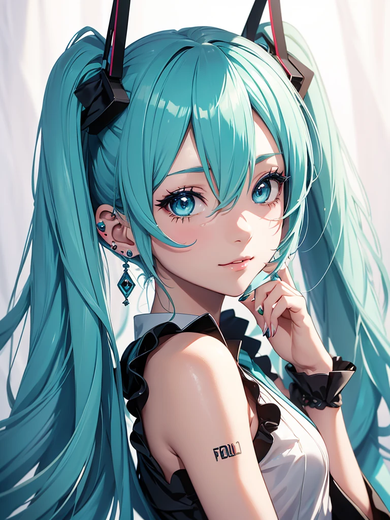 Hatsune Miku, makeup, earrings