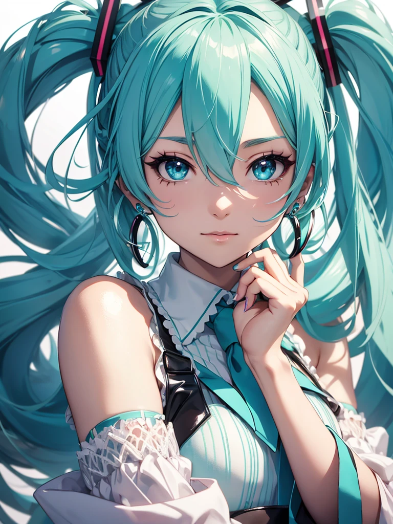 Hatsune Miku, makeup, earrings