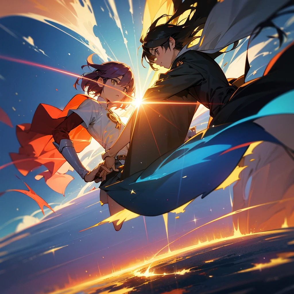 two suns colliding, epic scenemy, magical enviroment