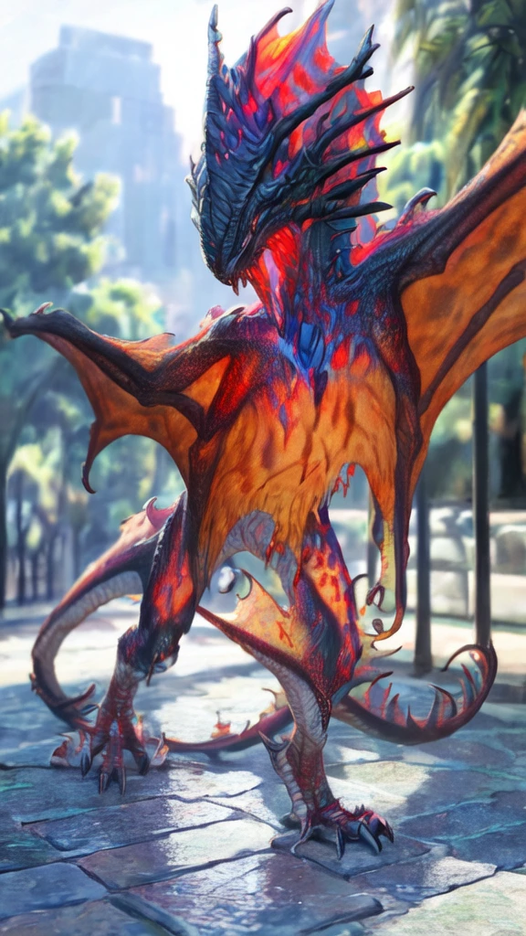 a beautiful girl with long brown hair, torn clothes, tattered clothes, screaming in terror, standing on a street corner, MelenaMariaRya, MaryaRya, highly detailed, 8k, award winning, masterpiece, best quality, transformation, magma dragon, dragon, intricate details, photorealistic, cinematic lighting, volumetric lighting, depth of field, beautiful face, striking pose, dynamic composition, vivid colors, warm tones