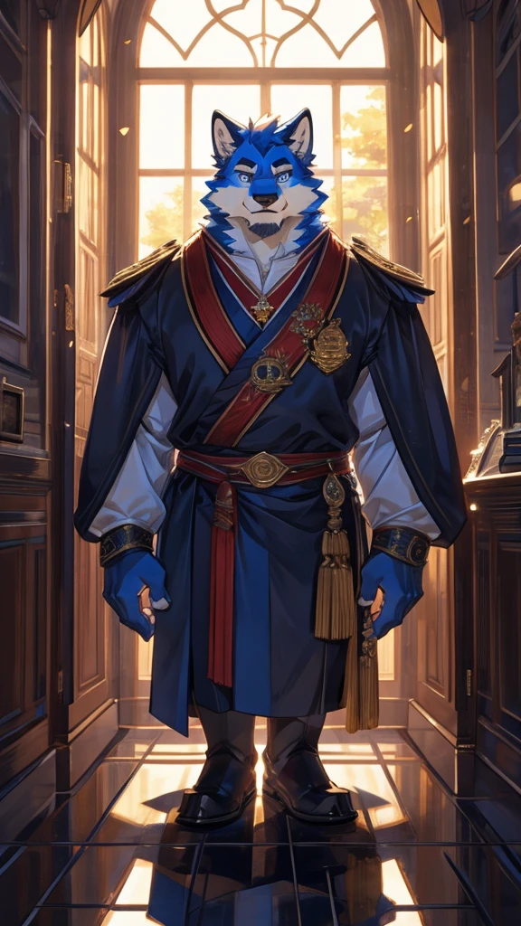 "Qingzhang,A 24-year-old wolf-orc,With blue fur,Light gray eyes,Thinner,medium height,"Dressed in white",Born into a scholarly family。I was taught to be an upright and righteous scholar since I was a child.。He is tall and straight,With a pair of eyes as clear as autumn water。There is always a faint smile on the corner of my mouth,Revealing a bit of gentleness。But even so,There is also a rebellious charm in his brows.。That's a desire,The persistence and stubbornness of not wanting to be bound by worldly rules。"