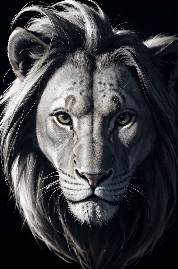 a handsome lion in asuite, fierce eyes, chad lion, dark theme, soothing tones, (high contrast, hyperrealism, sharp), from side down, the lion looking down, no smile, cold face, handsome lion
