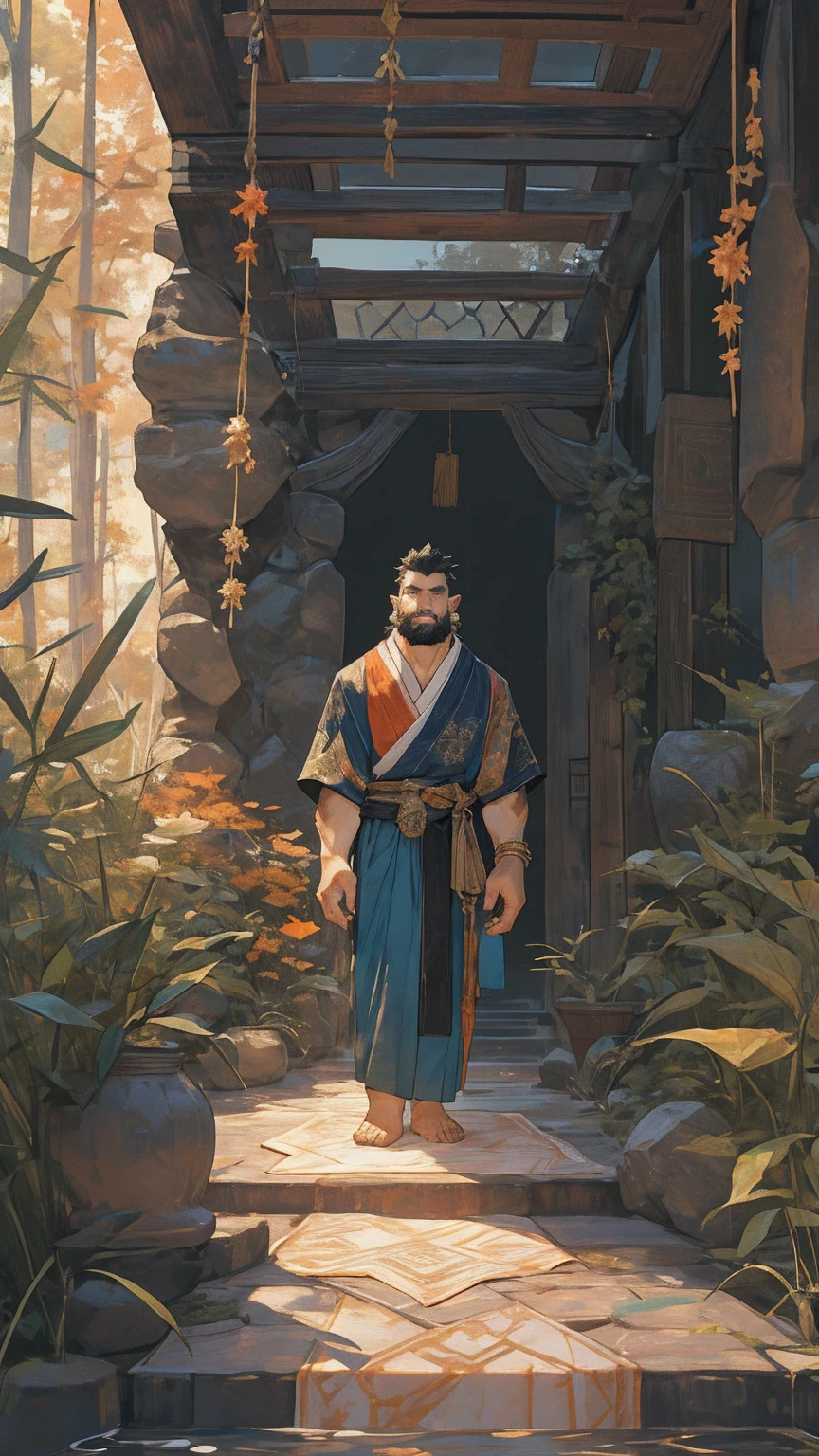 Ancient style"Qingzhang,A 24-year-old wolf-orc,Thin，，Wearing ancient white bed clothes，Sit on a bamboo mat。Born into a scholarly family。He is tall and straight,With a pair of eyes as clear as autumn water。There is always a faint smile on the corner of my mouth,Revealing a bit of gentleness。But even so,There is also a rebellious charm in his brows.。That&#39;s a desire,The persistence and stubbornness of not wanting to be bound by worldly rules。"