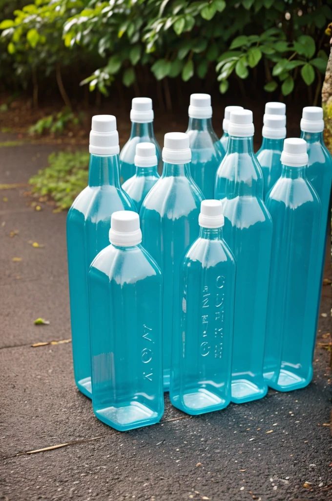 Plastic bottles, bags etc