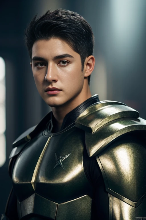 Quarter body photorealistic shots still of young Cody Christian as shirtless Archangel Raphael, wearing chartreuse green armor, with wide big detailed wings, in a high budget film, natural light photo, Canon 85L f2. 8, ISO320, 5000K colour balance, Miki Asai Macro photography, close-up, hyper detailed, trending on artstation, sharp focus, studio photo, intricate details, highly detailed, by greg rutkowski,